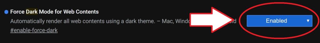 Activating "Force Dark Mode for Web Contents"