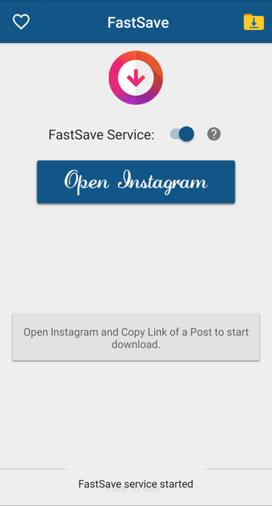 FastSave App to download Instagram Photos