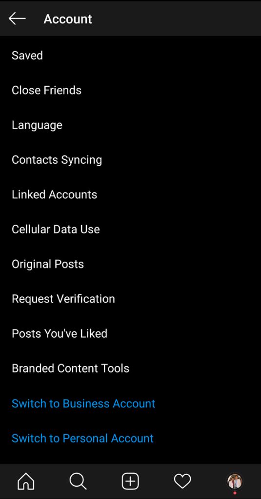 Switch Instagram Personal Account to Business account